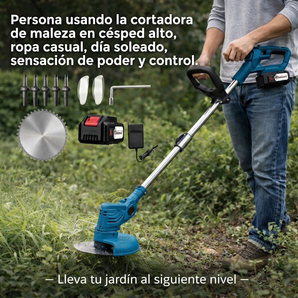 Potencia tu jardín: limpia, corta y transforma con facilidad.