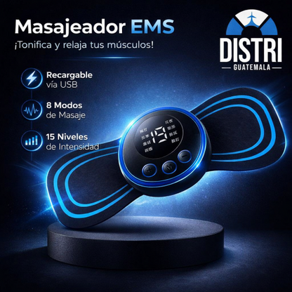 “Masajeador EMS Recargable – Relaja y Tonifica Tecnología EMS para músculos fuertes y relajados .8 modos, 15 intensidades”