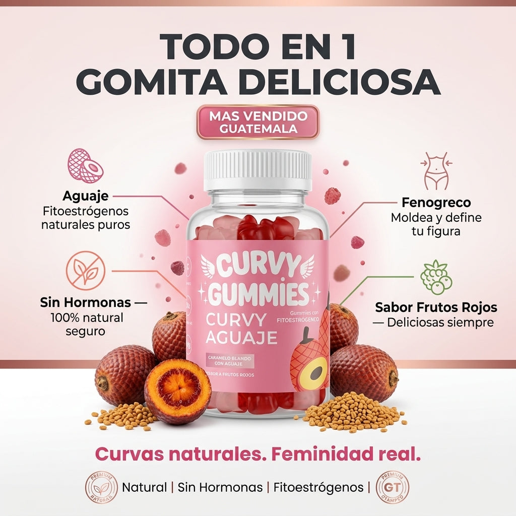 Curvy Gummies Aguaje y Fenogreco 60  Gomitas | Curvas Naturales Sin Hormonas  | Fitoestrógenos Naturales | Envio  Express Guatemala (Copy) (Copy) (Copy)