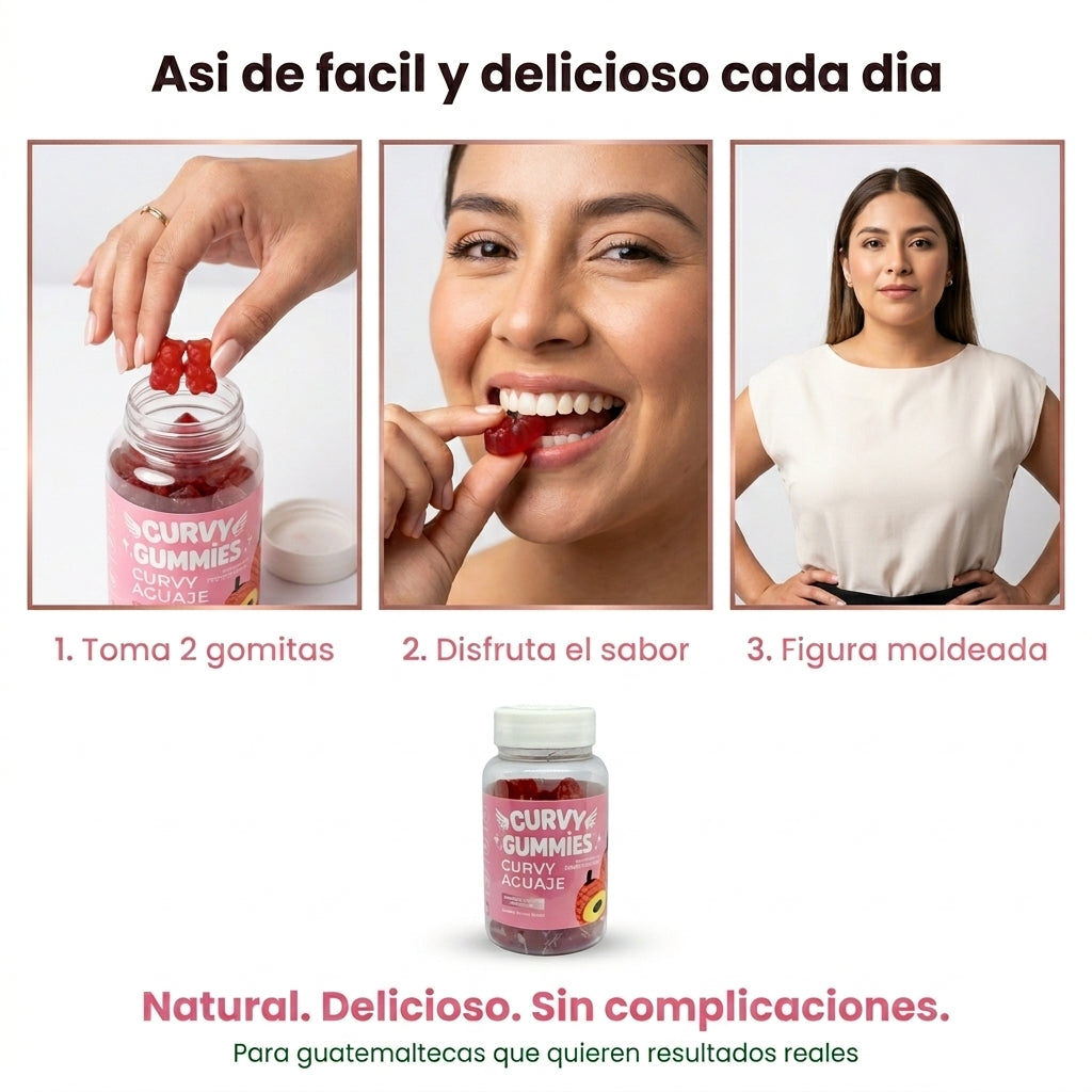 Curvy Gummies Aguaje y Fenogreco 60  Gomitas | Curvas Naturales Sin Hormonas  | Fitoestrógenos Naturales | Envio  Express Guatemala