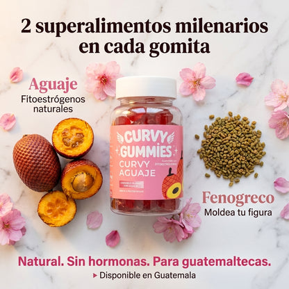Curvy Gummies Aguaje y Fenogreco 60  Gomitas | Curvas Naturales Sin Hormonas  | Fitoestrógenos Naturales | Envio  Express Guatemala