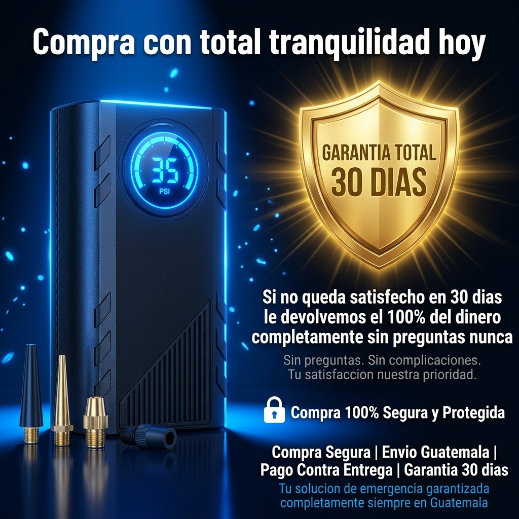 Compresor de Aire Digital Portatil |  Infla Llantas Bicis y Balones en Minutos |  Pantalla Digital Presion Exacta |  Envio Express Guatemala