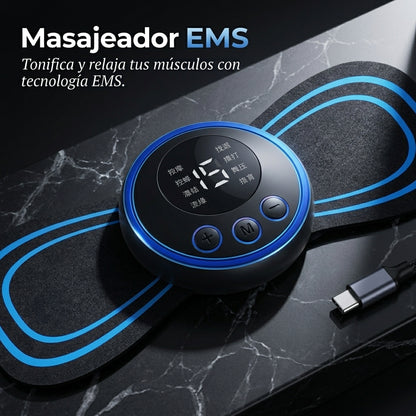 “Masajeador EMS Recargable – Relaja y Tonifica Tecnología EMS para músculos fuertes y relajados .8 modos, 15 intensidades”