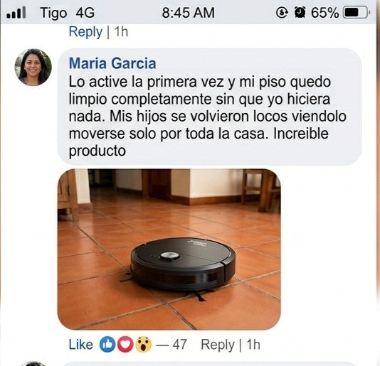 Aspiradora Robot Inteligente 3 en 1 |  Barre Aspira y Trapea Automatico |  Un Solo Boton Sin Esfuerzo |  Envio Express Guatemala