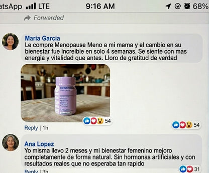 Menopause Meno Suplemento Natural |  Equilibrio Hormonal Femenino |  Sin Hormonas Artificiales |  40 Capsulas | Envio Express Guatemala