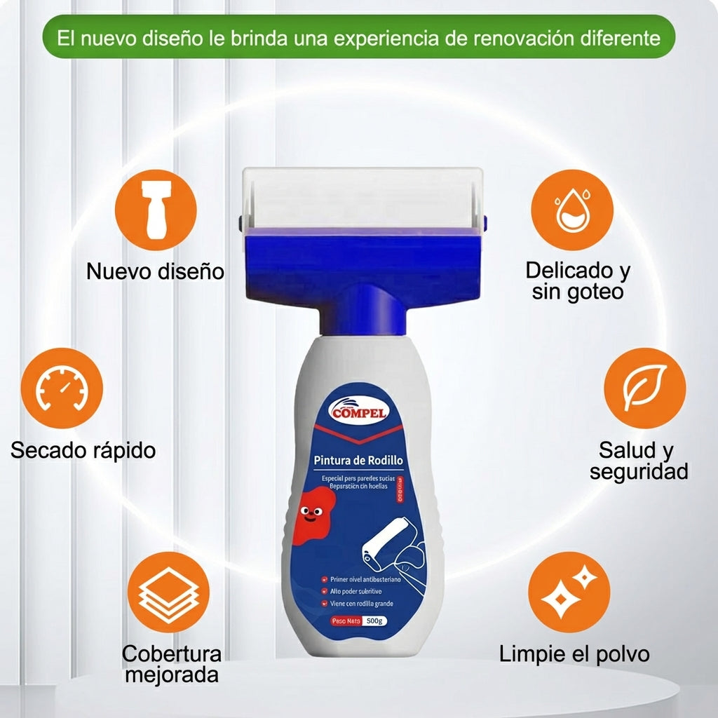 🎨 Rodillo Blanco Pro  Cobertura fácil y uniforme