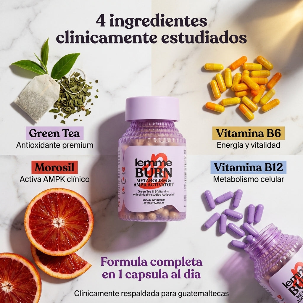 Lemme Burn Metabolism AMPK Activator  60 Capsulas | Activa tu Metabolismo  Naturalmente | Morosil Green Tea  Vitaminas B | Envio Express Guatemala