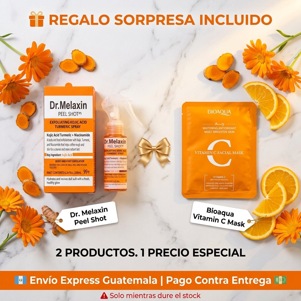 Dr. Melaxin Peel Shot + Regalo Sorpresa | Exfoliante  con Ácido Kójico, Cúrcuma y Niacinamida | Piel  Luminosa Sin Manchas | Envío Guatemala 🇬🇹
