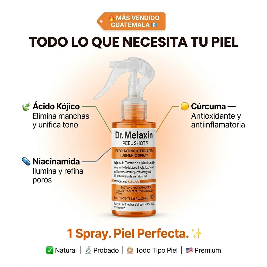 Dr. Melaxin Peel Shot + Regalo Sorpresa | Exfoliante  con Ácido Kójico, Cúrcuma y Niacinamida | Piel  Luminosa Sin Manchas | Envío Guatemala 🇬🇹