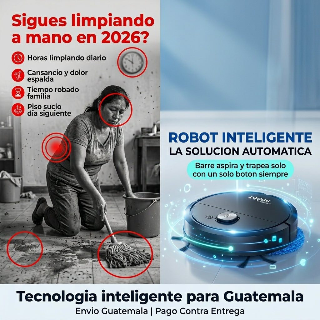 Aspiradora Robot Inteligente 3 en 1 |  Barre Aspira y Trapea Automatico |  Un Solo Boton Sin Esfuerzo |  Envio Express Guatemala