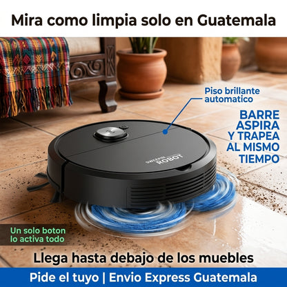 Aspiradora Robot Inteligente 3 en 1 |  Barre Aspira y Trapea Automatico |  Un Solo Boton Sin Esfuerzo |  Envio Express Guatemala