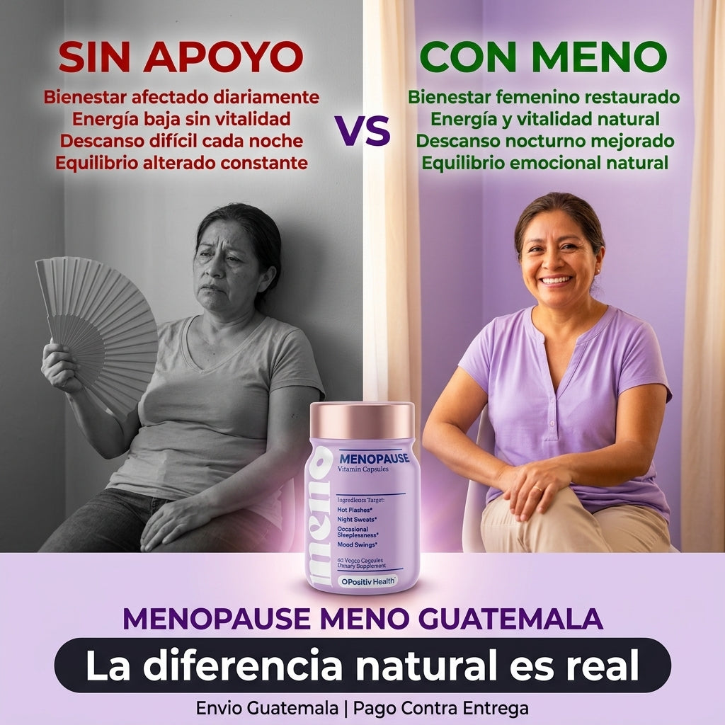 Menopause Meno Suplemento Natural |  Equilibrio Hormonal Femenino |  Sin Hormonas Artificiales |  40 Capsulas | Envio Express Guatemala
