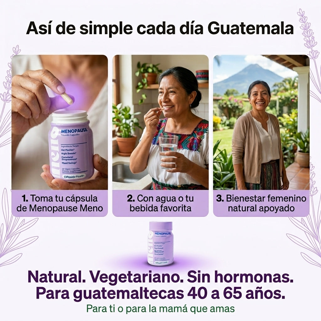 Menopause Meno Suplemento Natural |  Equilibrio Hormonal Femenino |  Sin Hormonas Artificiales |  40 Capsulas | Envio Express Guatemala