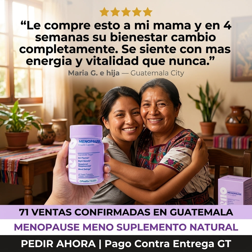 Menopause Meno Suplemento Natural |  Equilibrio Hormonal Femenino |  Sin Hormonas Artificiales |  40 Capsulas | Envio Express Guatemala