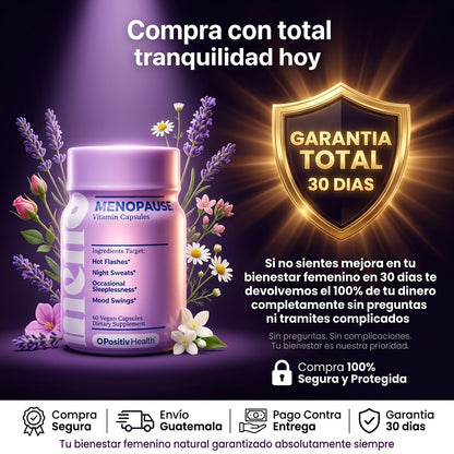Menopause Meno Suplemento Natural |  Equilibrio Hormonal Femenino |  Sin Hormonas Artificiales |  40 Capsulas | Envio Express Guatemala