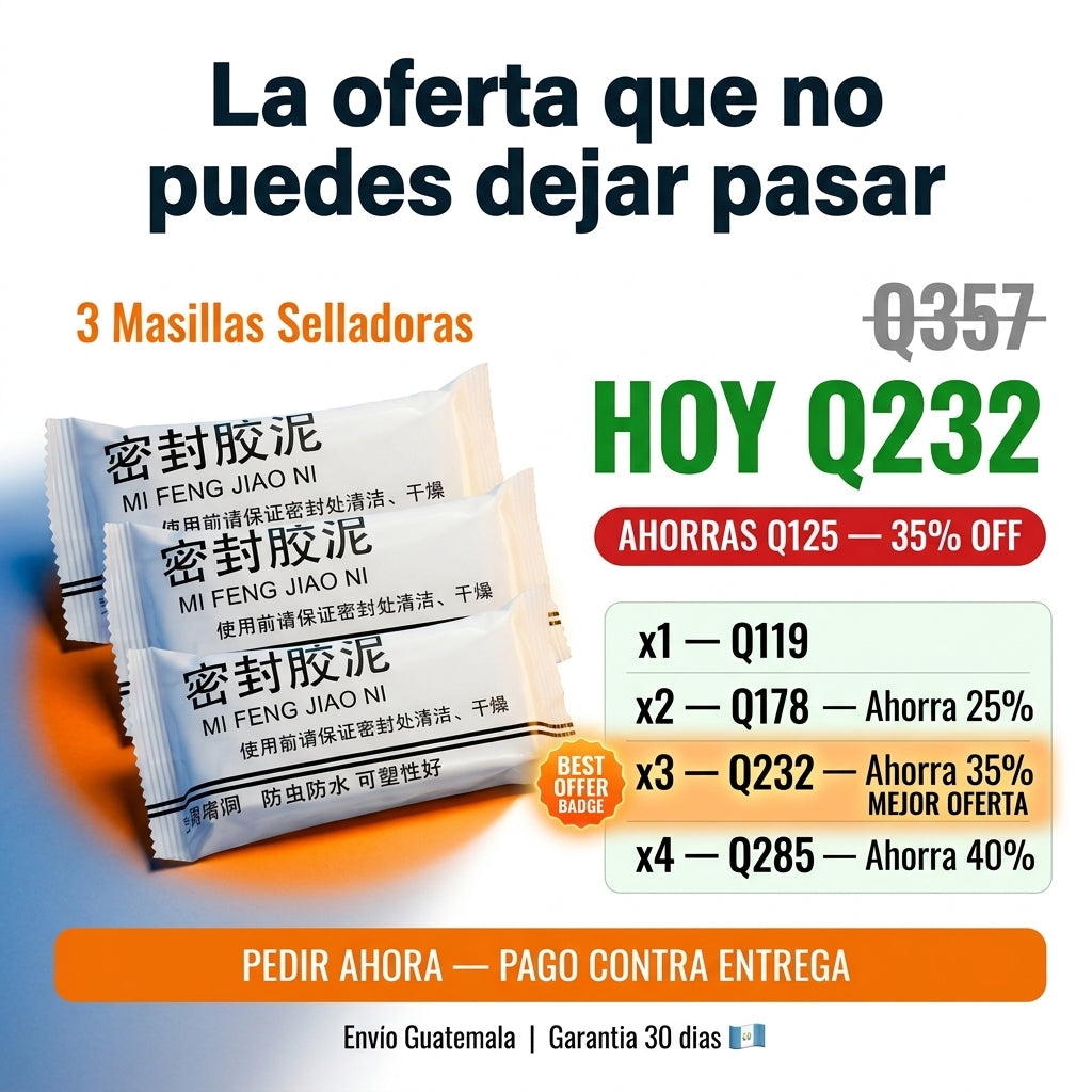Masilla Selladora Impermeabilizante | Sella Huecos  en 30 Segundos Sin Herramientas | Anti-insectos y  Anti-humedad | Envio Express Guatemala 🇬🇹