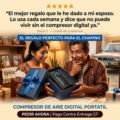 Compresor de Aire Digital Portatil |  Infla Llantas Bicis y Balones en Minutos |  Pantalla Digital Presion Exacta |  Envio Express Guatemala