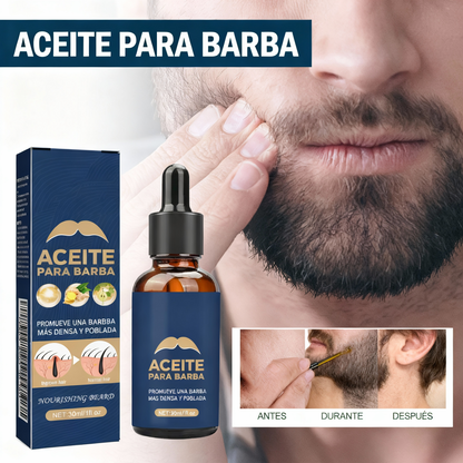 Aceite Nutritivo para Crecimiento de Barba Natural, Barba Más Fuerte y Densa