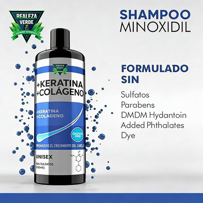 Shampoo Minoxidil Green Royalty – Crecimiento y Fuerza en Cada Gota