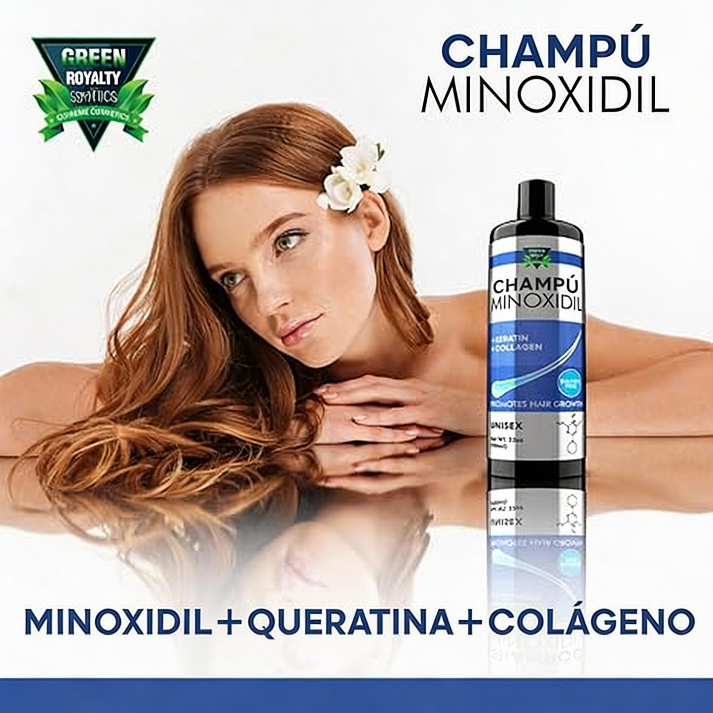 Shampoo Minoxidil Green Royalty – Crecimiento y Fuerza en Cada Gota