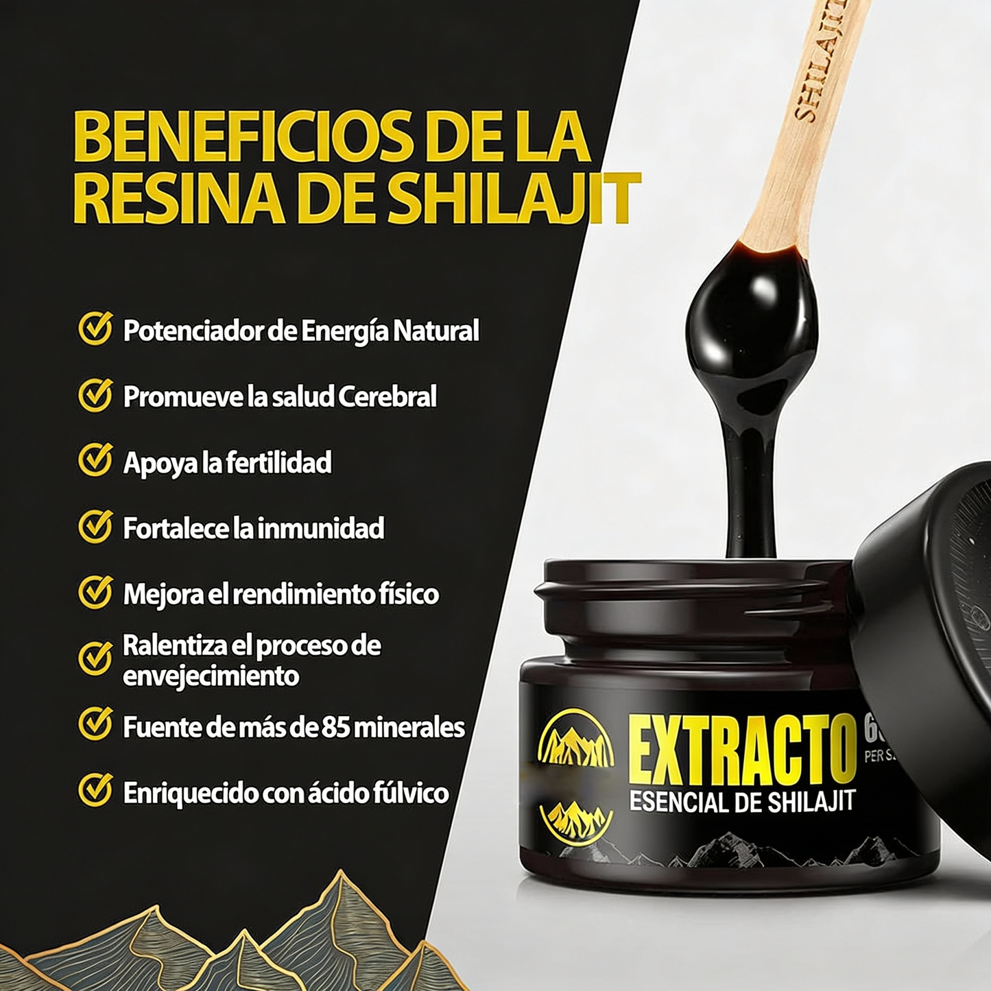 Shilajit Power Extract – Fuerza, Testosterona y Dominio Total