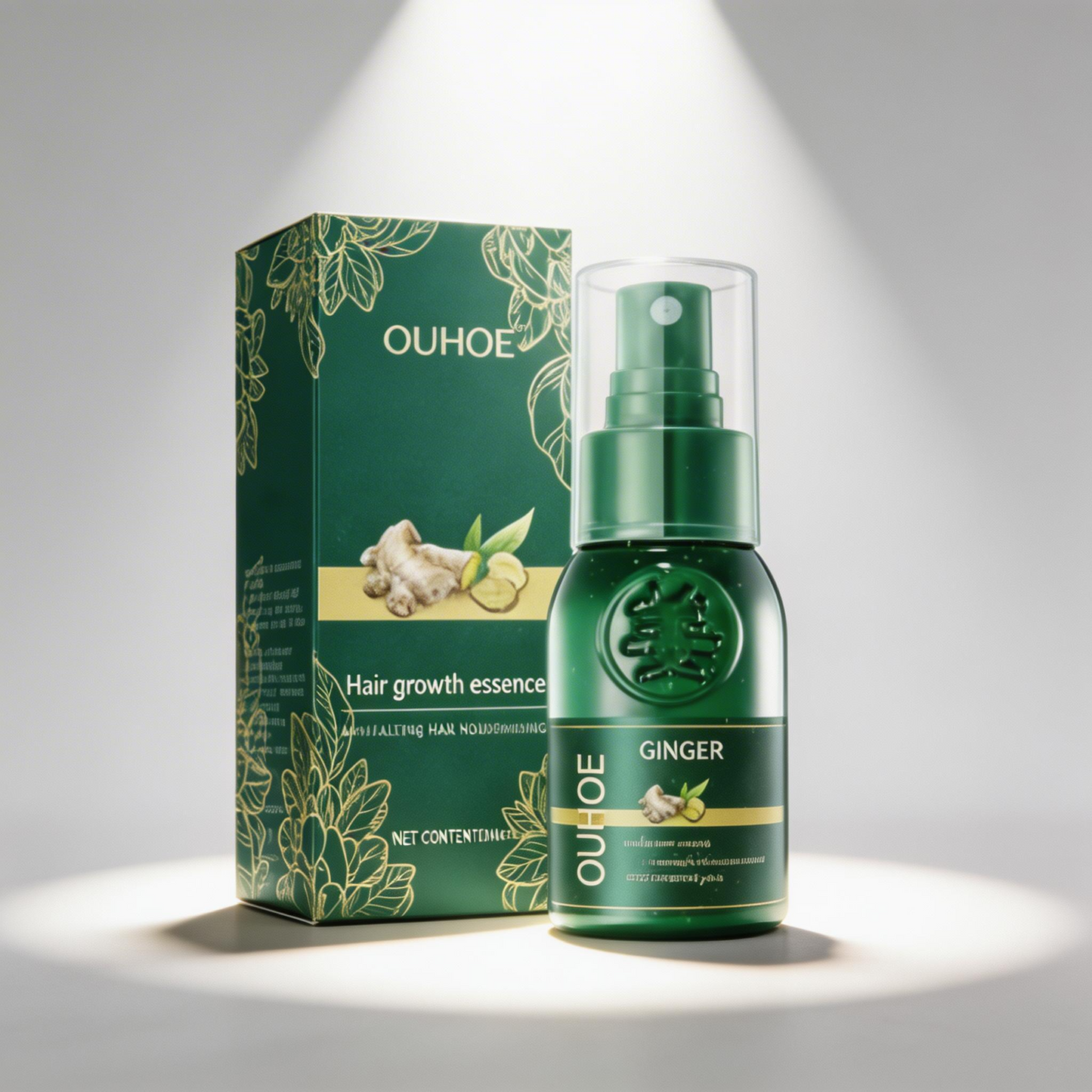 “OUHOE Ginger Hair Growth Essence – Fuerza Natural para tu Cabello – Nutrición y Crecimiento Capilar”
