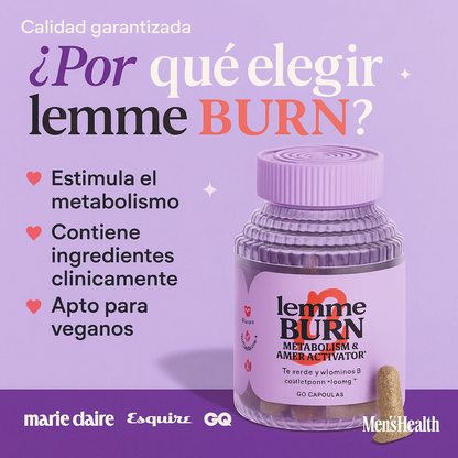 Lemme Burn Metabolism AMPK Activator  60 Capsulas | Activa tu Metabolismo  Naturalmente | Morosil Green Tea  Vitaminas B | Envio Express Guatemala